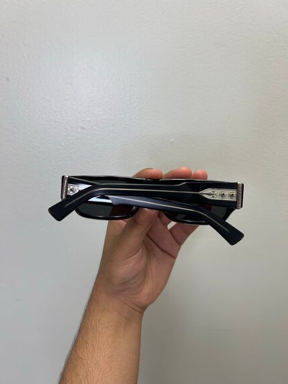Preowned Chrome Hearts Tryvagagain Black Silver Frames