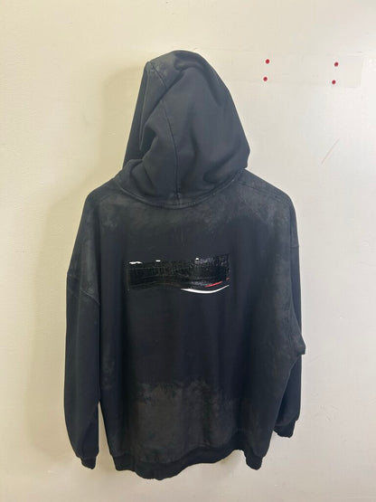 Preowned Balenciaga Black Mud Tap Logo Zip Up size 2XL