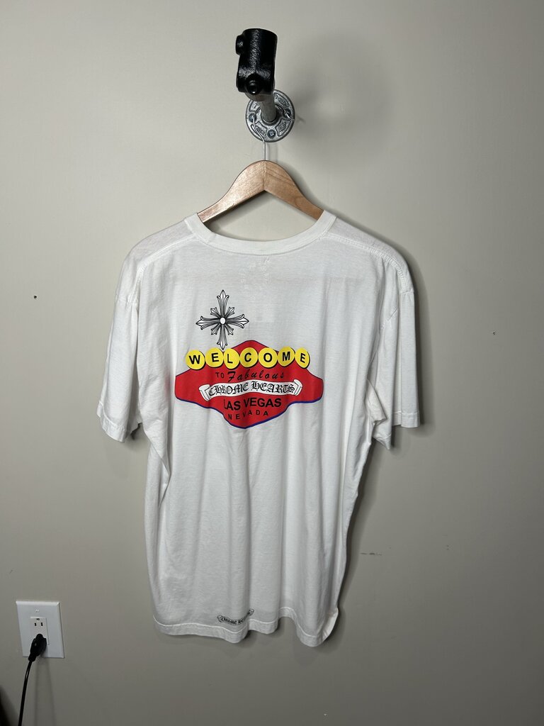 Preowned Chrome Heart Vegas White Tee size 2XL