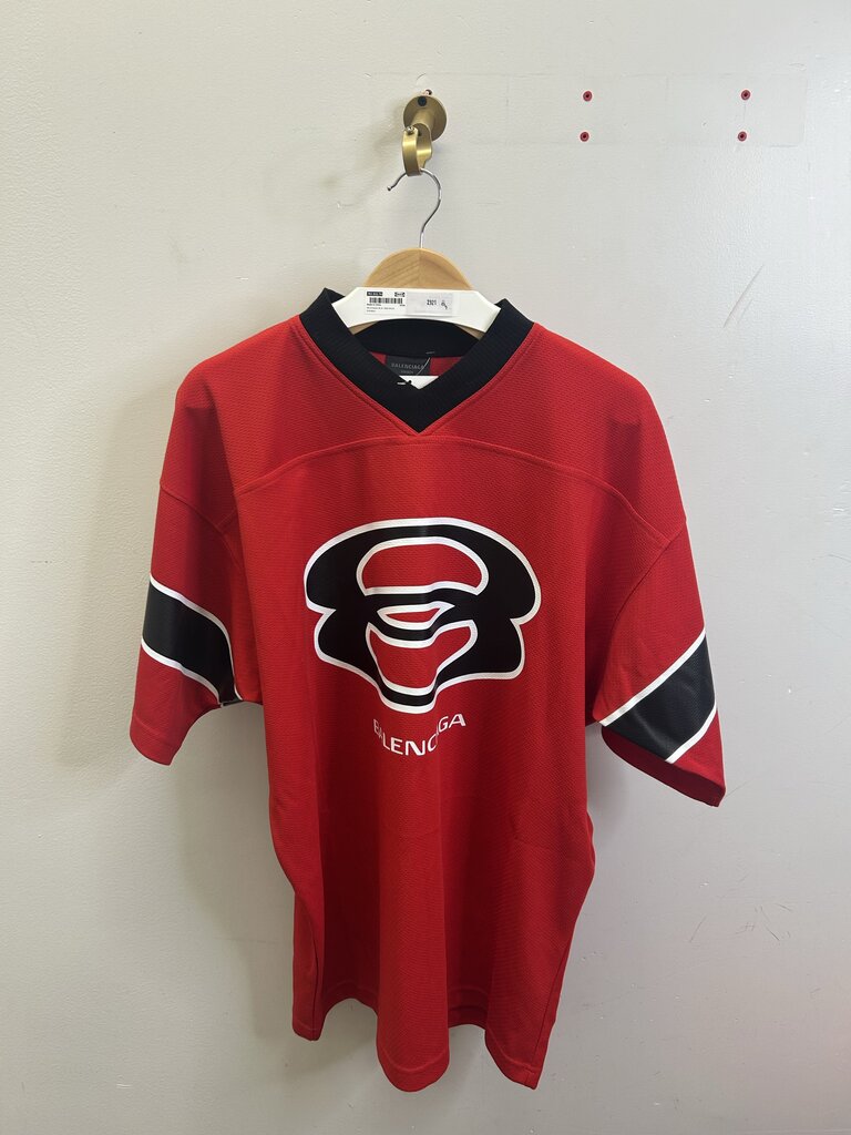 New Balenciaga Red Black Football Jersey size 1(L/XL)