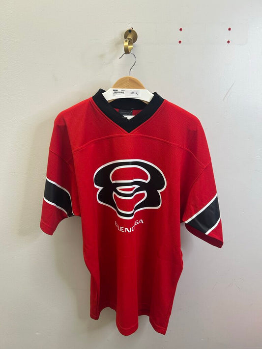 New Balenciaga Red Black Football Jersey size 1(L/XL)