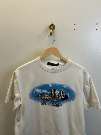 Preowned Louis Vuitton Old Town Logo White Tee size S