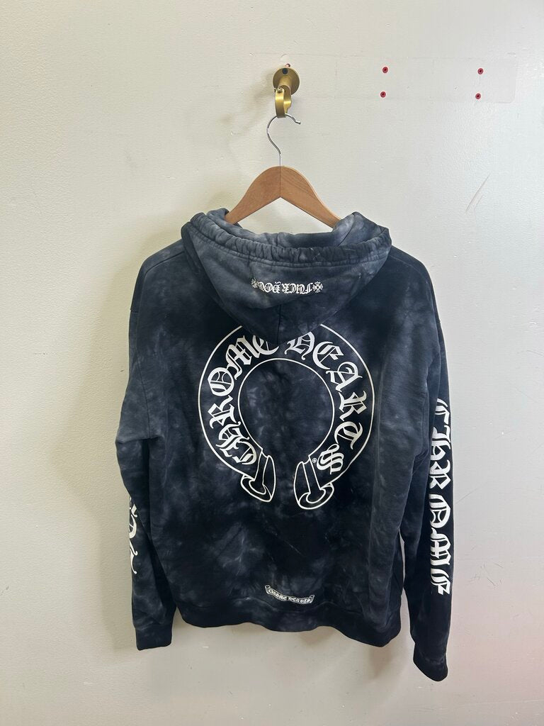 Preowned Chrome Heart Tie Dye Horseshoe Hoodie size S