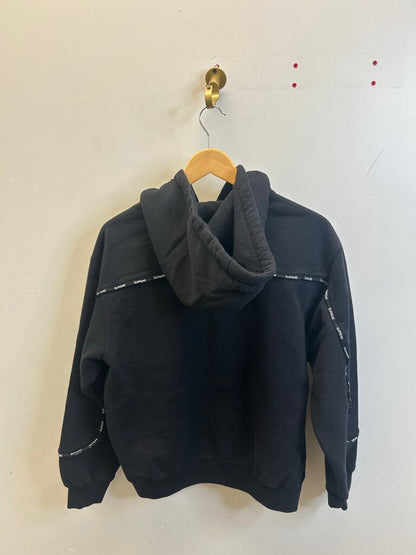 New Supreme Black piping Zip Up Hoodie Sz.Large