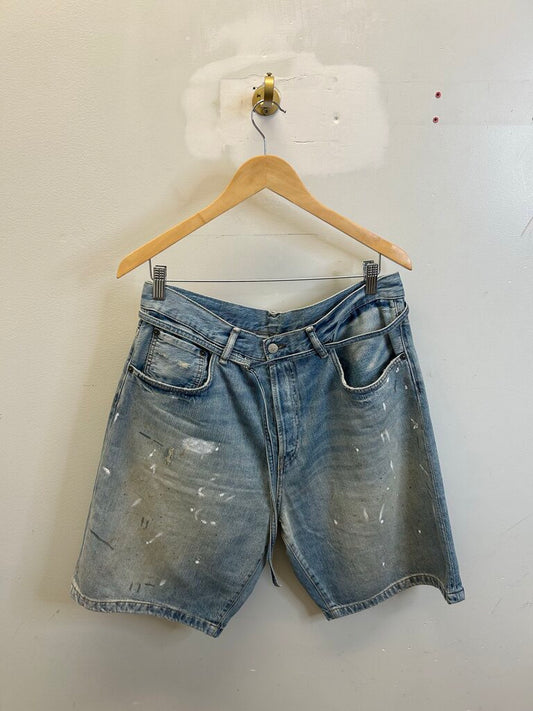 New Acne Lightwash Paint Splatter Shorts size L