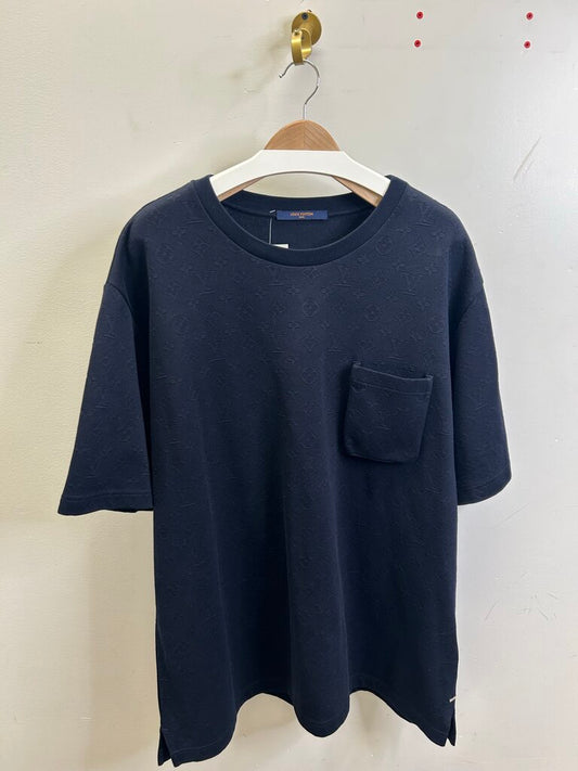 Preowned Louis Vuitton Monogram Navy Pocket Tee size 5L