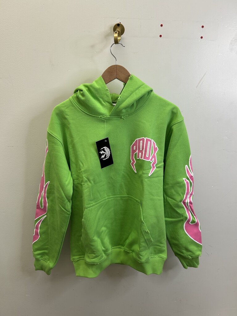 New Paradox Lightning Logo Arc Green Pink Hoodie size L