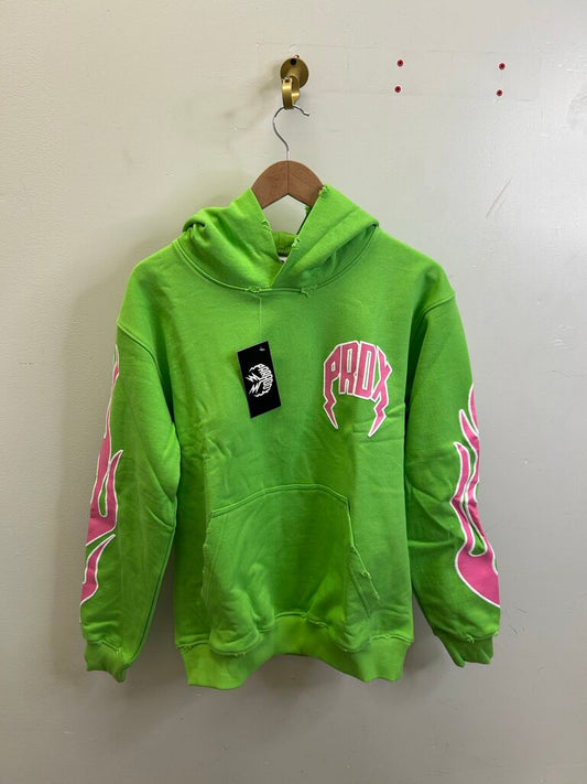 New Paradox Lightning Logo Arc Green Pink Hoodie size L