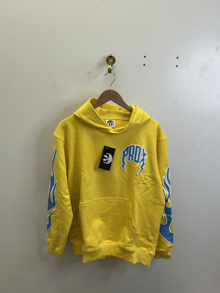New Paradox Lightning Logo Arc Yellow Blue Hoodie size XS