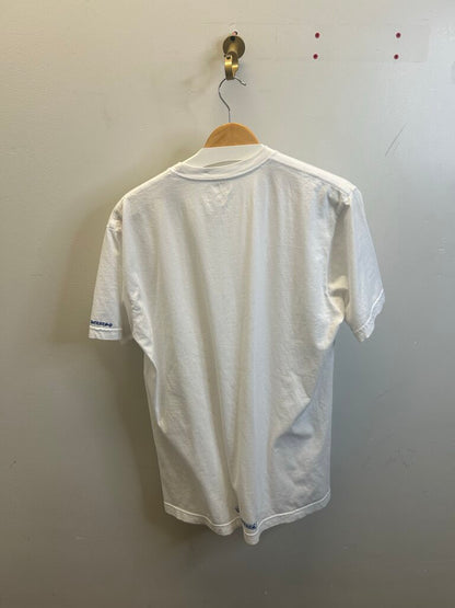 Preowned Chrome Heart Blue Color Logo White Tee size L