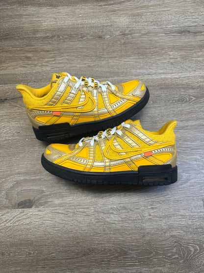Preowned Off White Rubber Dunk University Gold Size 6