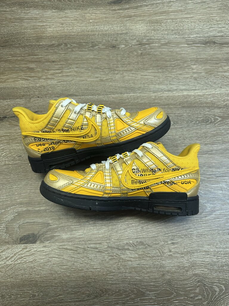 Preowned Off White Rubber Dunk University Gold Size 6
