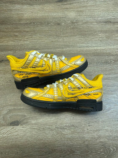 Preowned Off White Rubber Dunk University Gold Size 6