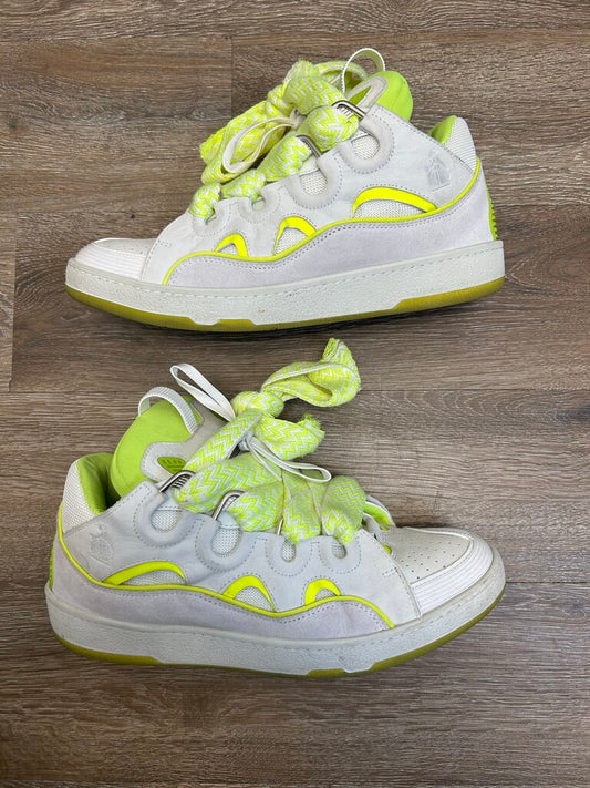 Preowned Lanvin Curb Sneaker Neon White sz.46