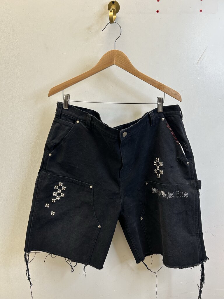 New Paly Black carpenter Shorts Sz.2XL