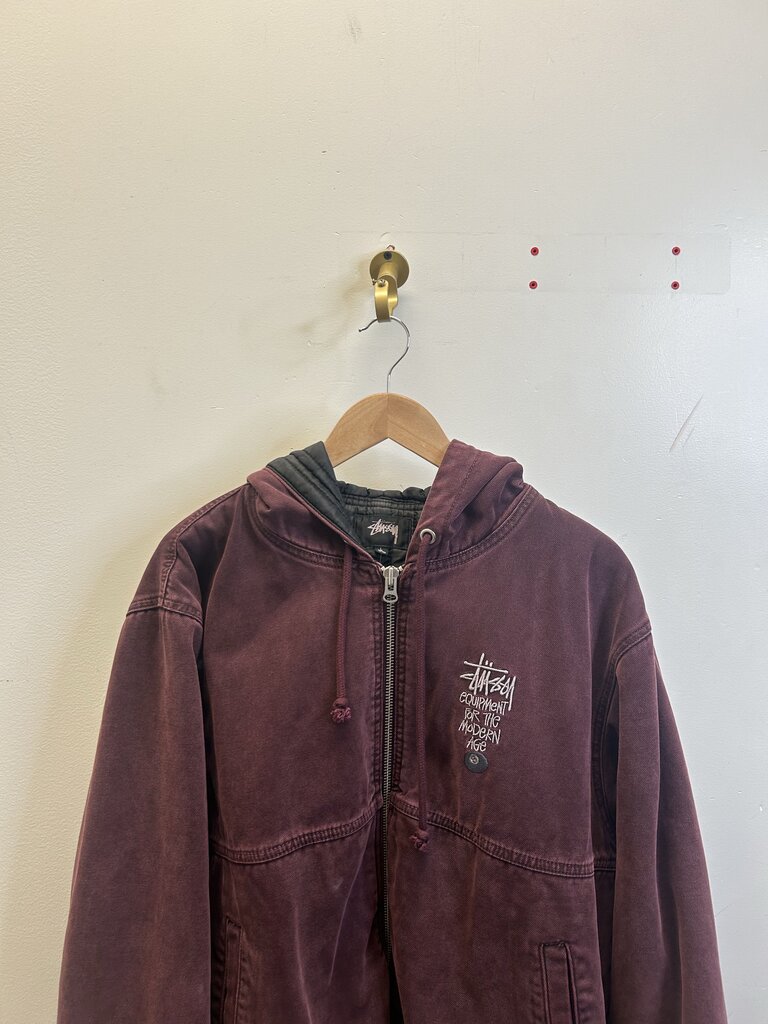 Preowned Stussy Burgandy Work jacket sz.Large