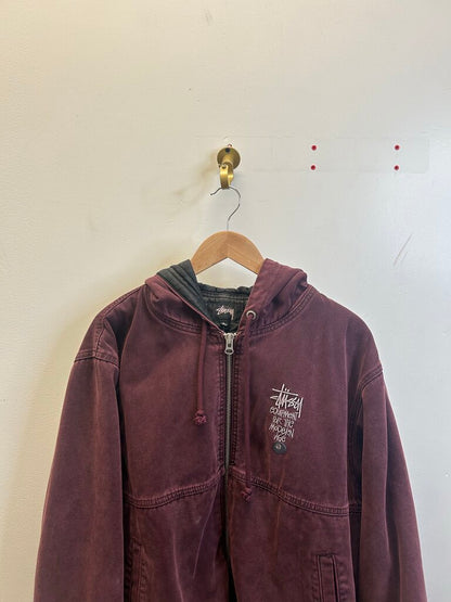 Preowned Stussy Burgandy Work jacket sz.Large