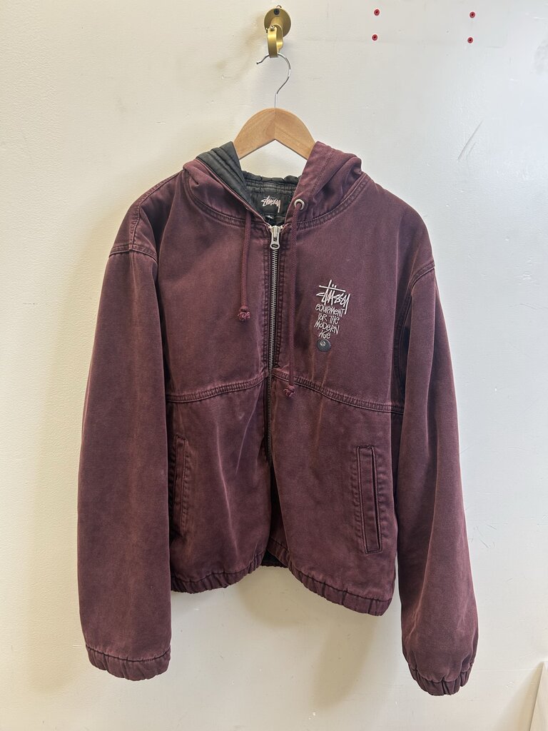 Preowned Stussy Burgandy Work jacket sz.Large