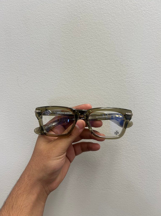 Preowned Chrome Hearts Olive Trypoleagain Frames