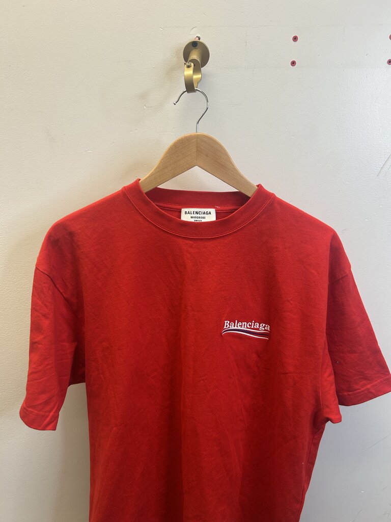 Preowned Balenciaga Red Campaign Presidential Tee sz.XS