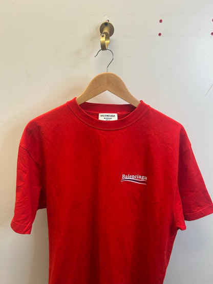 Preowned Balenciaga Red Campaign Presidential Tee sz.XS