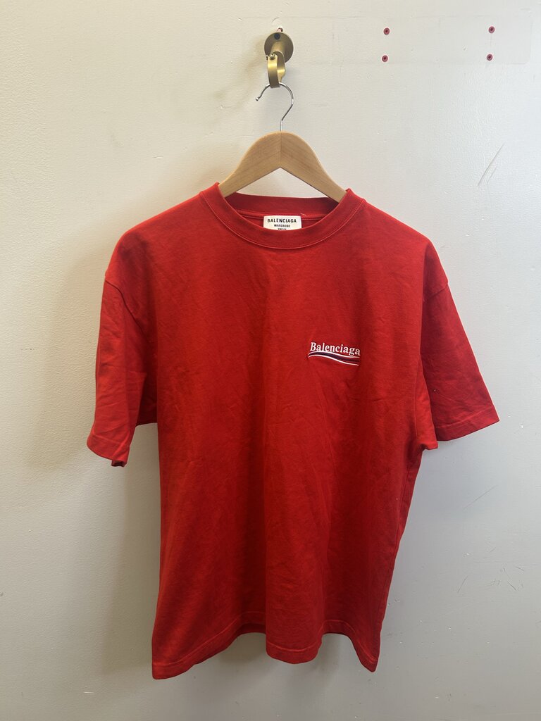 Preowned Balenciaga Red Campaign Presidential Tee sz.XS