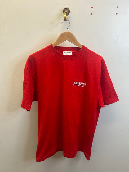 Preowned Balenciaga Red Campaign Presidential Tee sz.XS