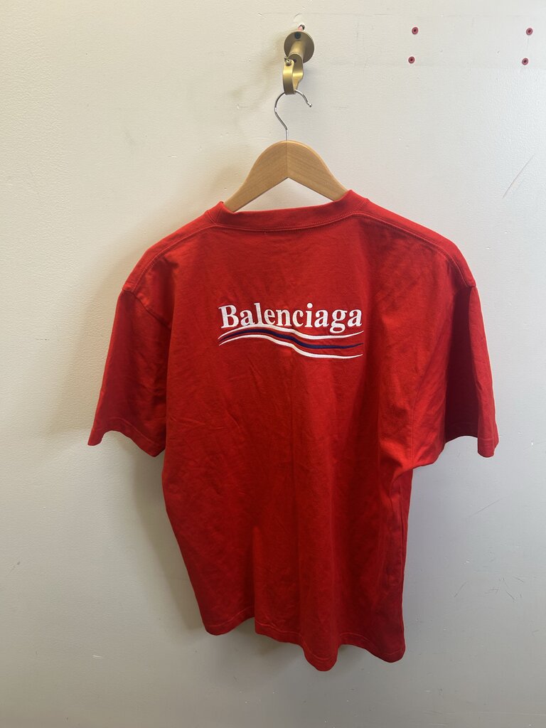 Preowned Balenciaga Red Campaign Presidential Tee sz.XS