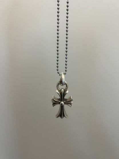 Preowned Chrome Hearts Cross Pendant & Ballchain