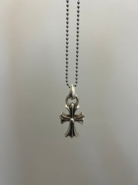 Preowned Chrome Hearts Cross Pendant & Ballchain