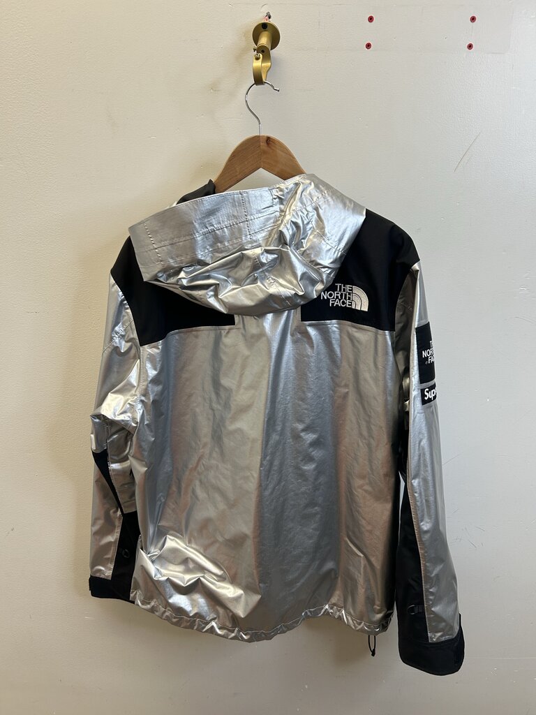 Preowned Supreme Silver TNF Windbreaker sz.Large