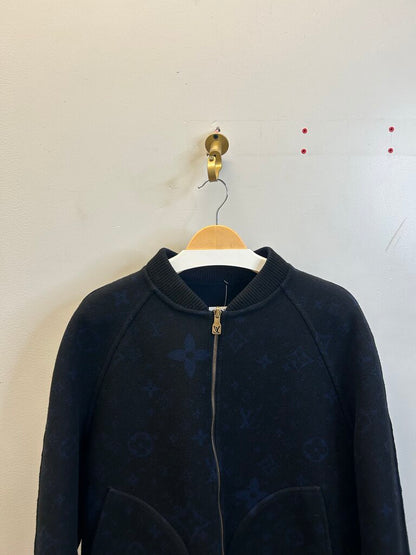 Preowned Louis Vuitton Reversible Wool Black & Blue Jacket sz.52