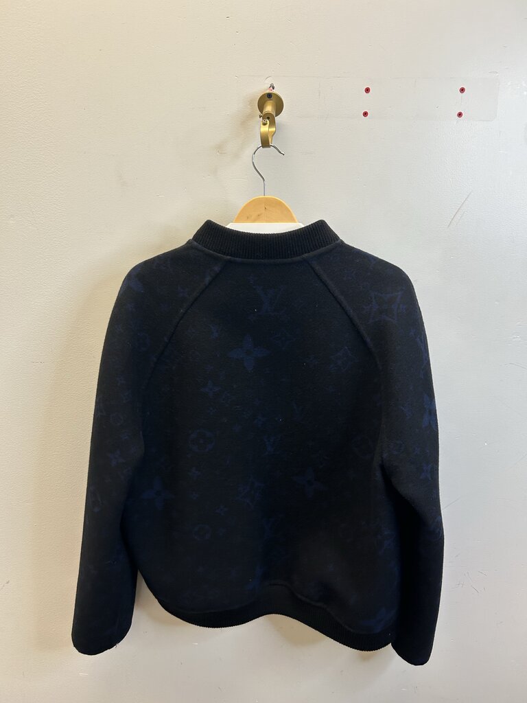 Preowned Louis Vuitton Reversible Wool Black & Blue Jacket sz.52
