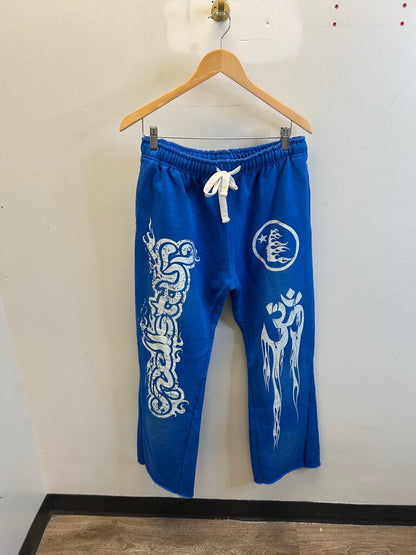 New Hellstar Blue Flare Sweatpants Sz. XL