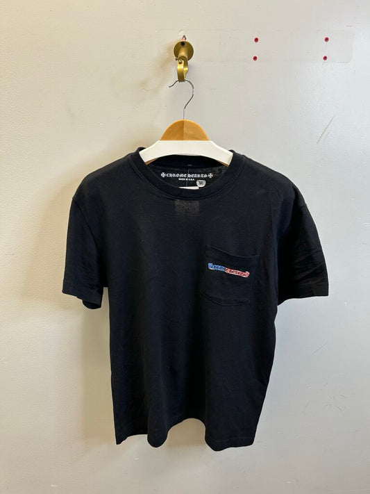 Preowned Chrome Hearts Matty Flag Black Tee Size Medium
