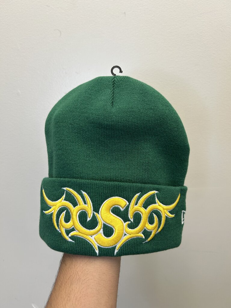 New Supreme Green Tribal S Logo Beanie
