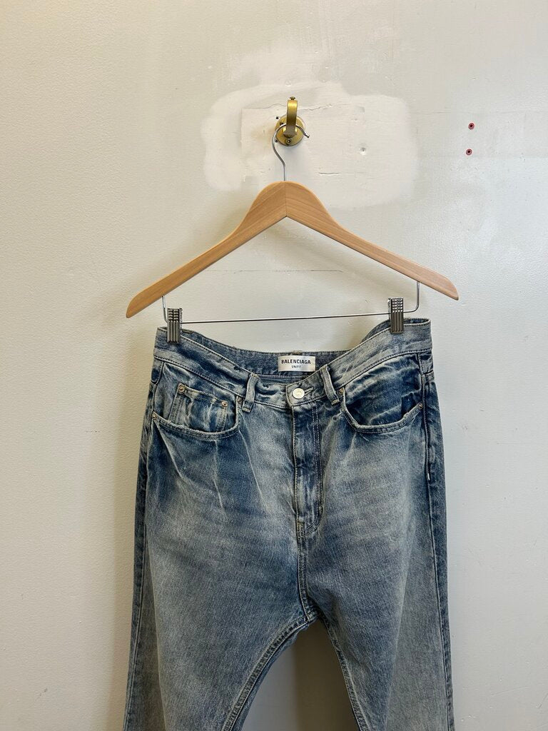 Preowned Balenciaga Lightwash Flare Denim Size Small