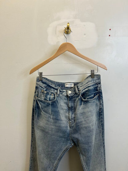 Preowned Balenciaga Lightwash Flare Denim Size Small