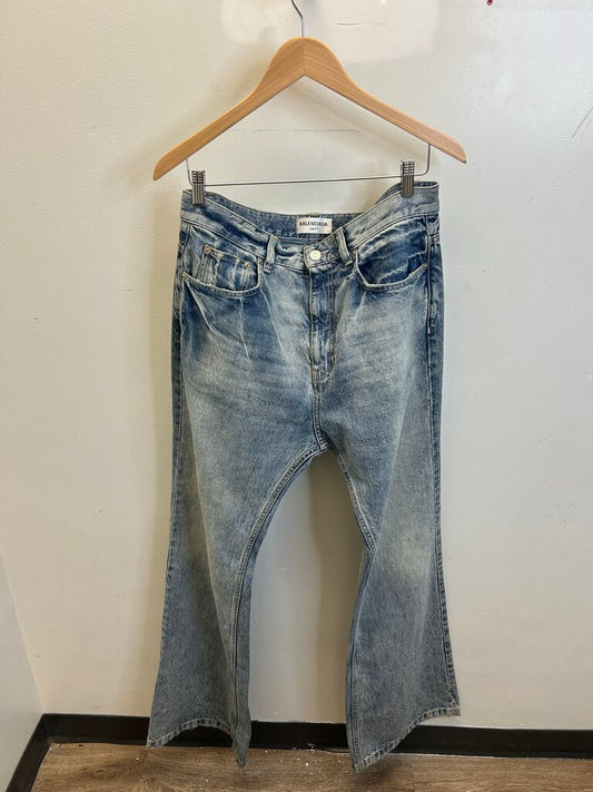 Preowned Balenciaga Lightwash Flare Denim Size Small