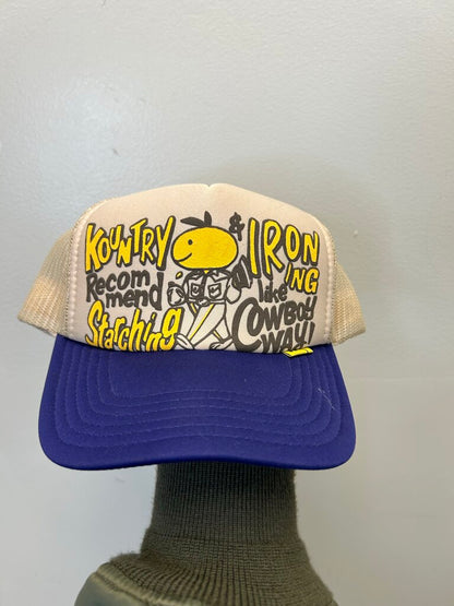Preowned Kapital Purple Cream Yellow Starching Trucker
