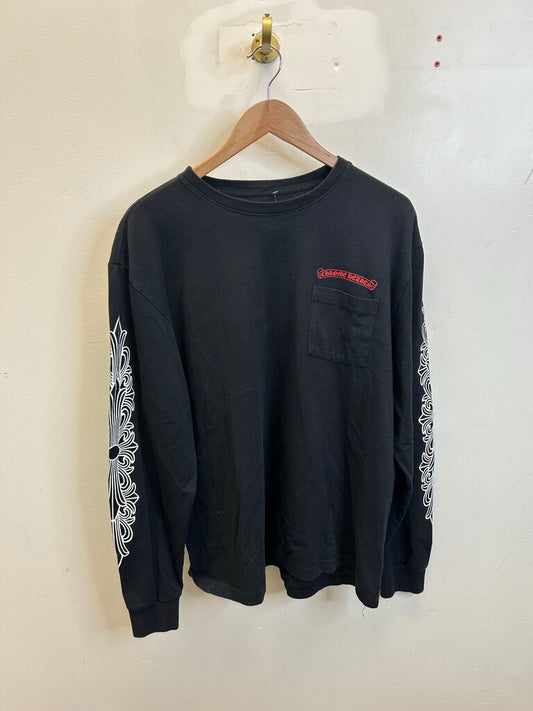 Preowned Chrome Hearts Matty Black Chomper Long Sleeve Size XL