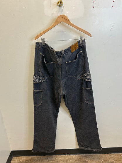 Preowned Louis Vuitton Grey Monogram Star Denim Size 38
