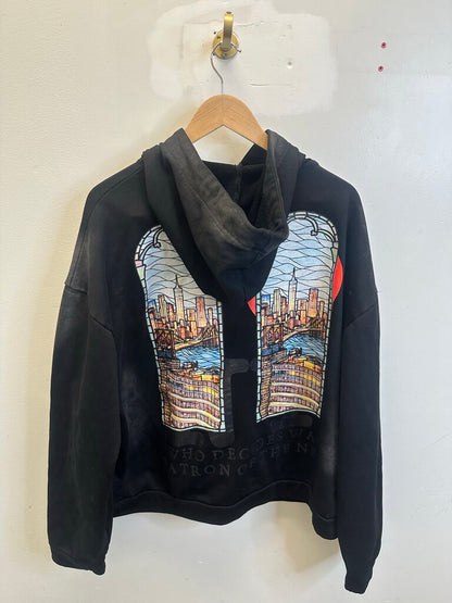 Preowned WDW Black Stain Glass Hoodie Size XL