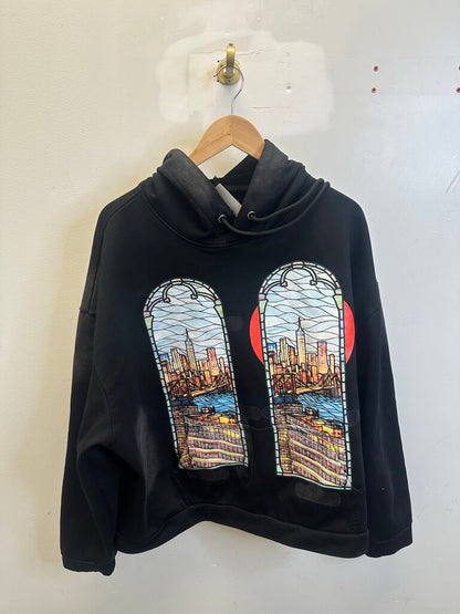 Preowned WDW Black Stain Glass Hoodie Size XL