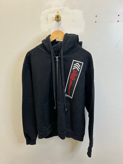 Preowned Chrome Heart FOTI Black Red Zip Up size M