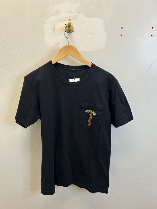 Preowned Chrome Heart Gradient Logo Black Pocket Tee size M
