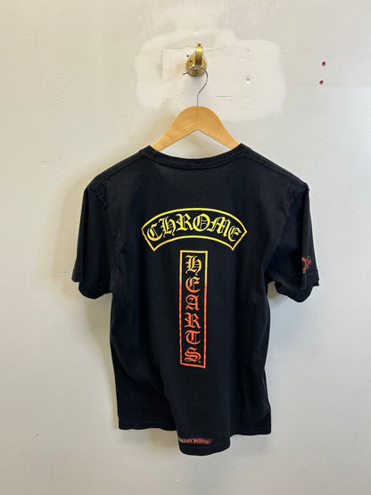 Preowned Chrome Heart Gradient Logo Black Pocket Tee size M