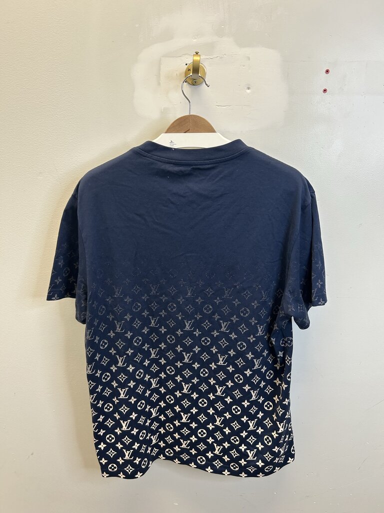 Preowned Louis Vuitton Navy White Monogram Tee size L