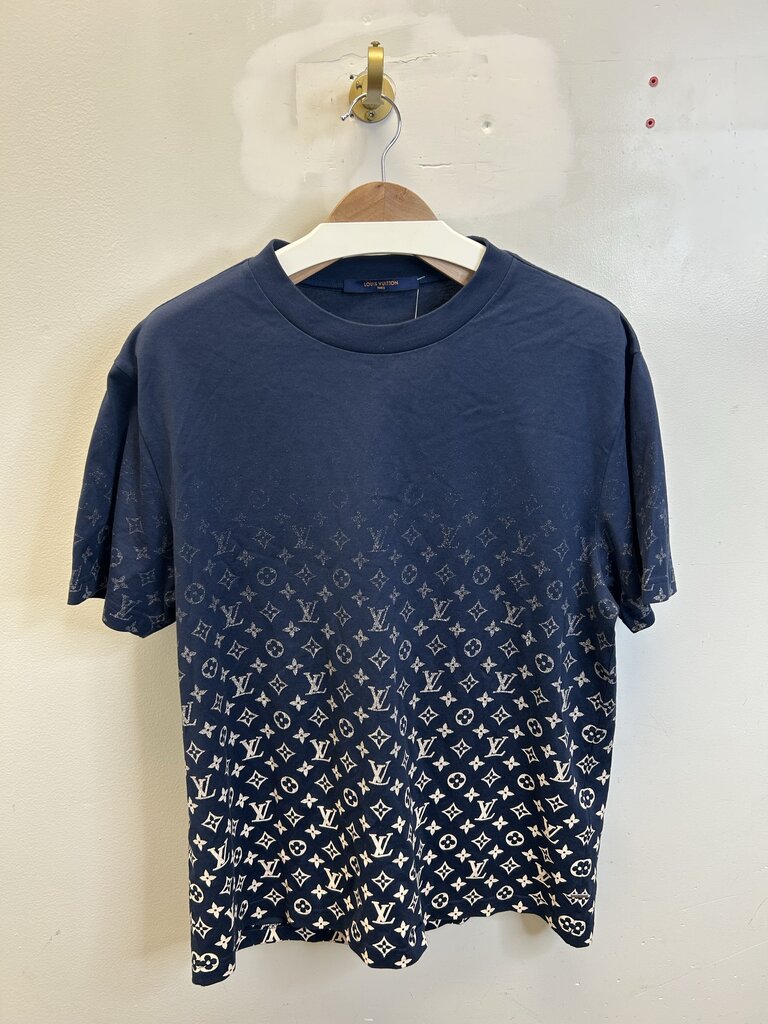 Preowned Louis Vuitton Navy White Monogram Tee size L
