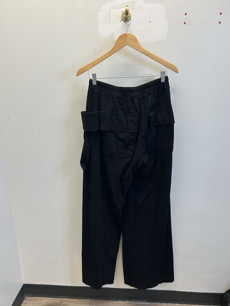 New Rick Owens Black Cargo Sweatpants Sz.Small